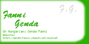 fanni genda business card